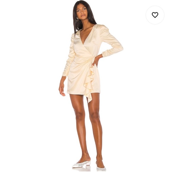 Song of Style Cream Satin Dala Wrap Dress - Picture 3 of 8